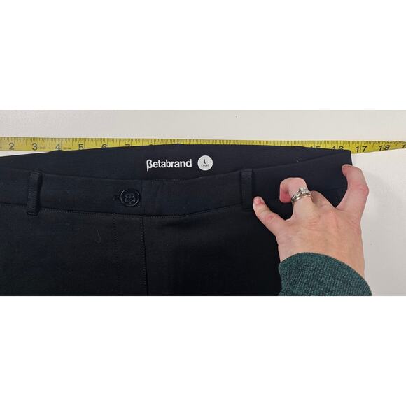 Betabrand pull on cropped pants black stretch comfort NWOT L TALL LT casual - Picture 4 of 7